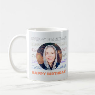 Eenvoudige kleurrijke Happy Birthday Custom Voeg f Koffiemok