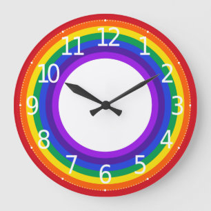 Eenvoudige kleurrijke LGBT Pride-regenboog   Wandk Grote Klok