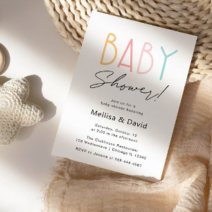 Eenvoudige kleurrijke uitnodiging tot Baby shower