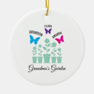 Eenvoudige Kleurrijke Vlinders Kleinkinderen Oma Keramisch Ornament