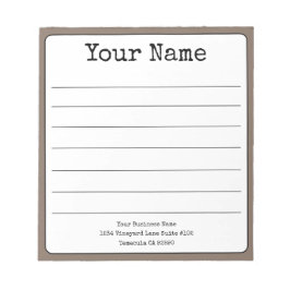 Eenvoudige koffie bruine retro voeg je naam toe ge notitieblok