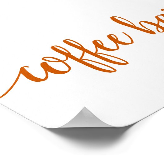 Eenvoudige koffiebar | Herfst Sinaasappel elk even Poster (Hoek)