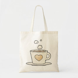 Eenvoudige koffiebeker in de vorm van Canvas tasse Tote Bag
