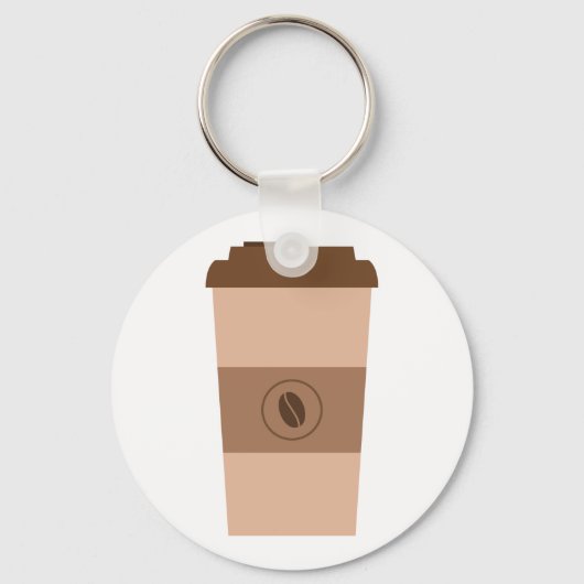Eenvoudige koffieboonbeker sleutelhanger (Voorkant)