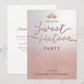 Eenvoudige kool roos goudtiara, zoet 16 kaart (Voorkant / Achterkant)