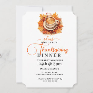 Eenvoudige kop koffieval bladeren Thanksgiving Kaart
