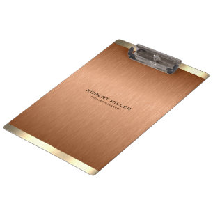 Eenvoudige koper-bruine en gouden metallic textuur klembord