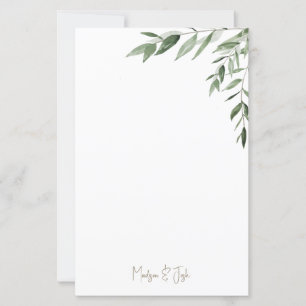 Eenvoudige Koppel Script Namen Foliage Bruiloft