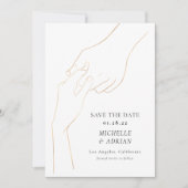Eenvoudige Koppels Handen Bruiloft Save The Date (Voorkant)