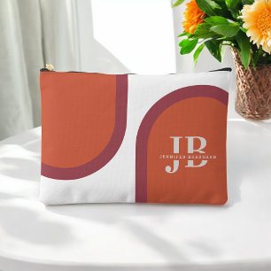 Eenvoudige Koraal Magenta Roze Boog met Monogram Etui
