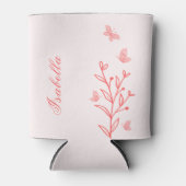 eenvoudige koraalroze botanische koelbox blikjeskoeler (Voorkant)