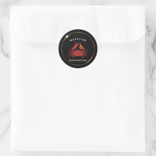 Eenvoudige krab garnalen zeevruchten Restaurant lo Ronde Sticker