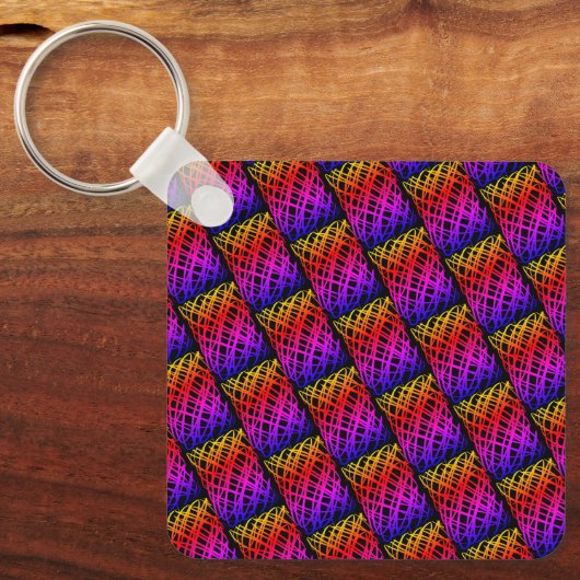 Eenvoudige krabbel | Half drop | Zwarte achtergron Sleutelhanger (Voorkant)