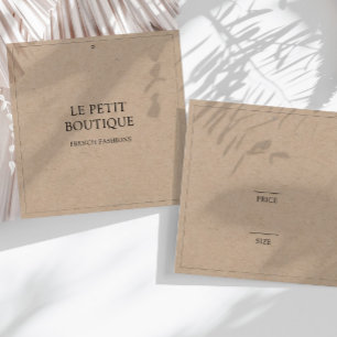 Eenvoudige Kraft kleding vierkante hang prijslabel Visitekaartjes