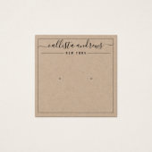 Eenvoudige Kraft Paper Cursive Earning Display Car Vierkante Visitekaartjes (Voorkant)