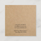 Eenvoudige Kraft Paper-kaart met juwelen Vierkante Visitekaartje (Achterkant)