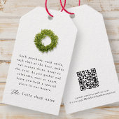 Eenvoudige krans voor kleine bedrijven vakantie da cadeaulabel