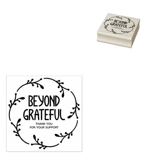 Eenvoudige krans voorbij dankbaar dank u 	rubberstempel (Gestempeld)