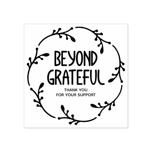 Eenvoudige krans voorbij dankbaar dank u rubberstempel (Afrduk)