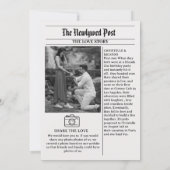 Eenvoudige krant weglopen om te trouwen net getrou kaart (Achterkant)