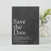 Eenvoudige krijtbord Save the Date-definitie Kaart (Staand voorkant)