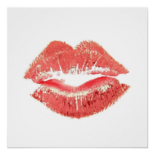 Eenvoudige Kus Red Lips-lipstick Perfect Poster (Voorkant)
