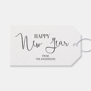 Eenvoudige Labels voor een gelukkig nieuwjaar Cadeaulabel