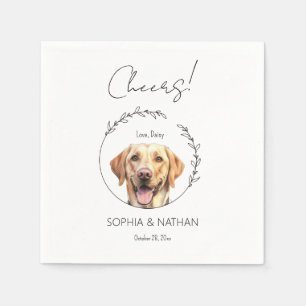 Eenvoudige labrador retriever hond bruiloft cockta servet