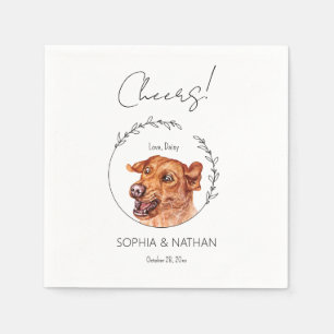 Eenvoudige labrador retriever hond bruiloft cockta servet