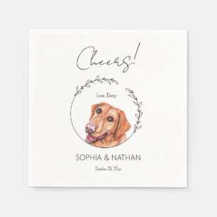 Eenvoudige labrador retriever hond bruiloft cockta servet