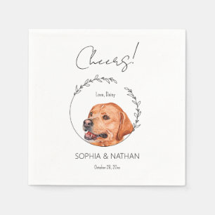 Eenvoudige labrador retriever hond bruiloft cockta servet