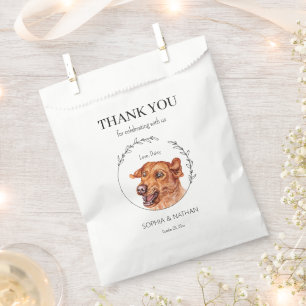 Eenvoudige labrador retriever hond bruiloft dank u bedankzakje