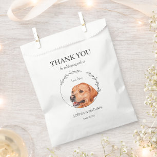 Eenvoudige labrador retriever hond bruiloft dank u bedankzakje