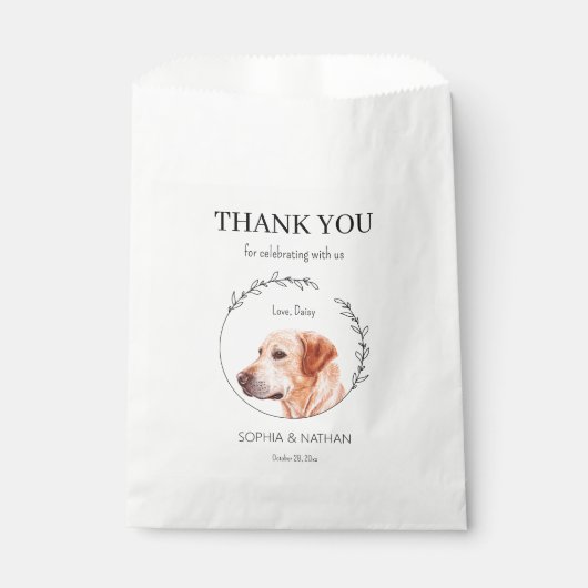 Eenvoudige labrador retriever hond bruiloft dank u bedankzakje (Voorkant)