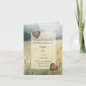 Eenvoudige landelijke hart ontwerp trouwkaart aankondiging (Voorkant)