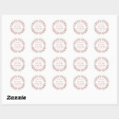 Eenvoudige Laurel Wreath Pink Rose Gold Dank u Ronde Sticker (Vel)