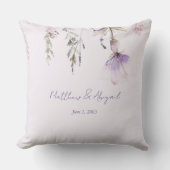 Eenvoudige Lavendel Bloem Bruiloft Persoonlijk Kussen (Voorkant)