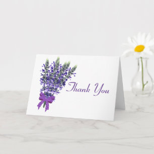 Eenvoudige Lavendel Bloemboeket Bedankt Kaart