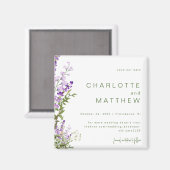 Eenvoudige Lavendel bruiloft Save Your Date Magneet (Voorkant / Achterkant)