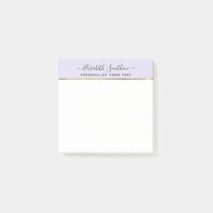 Eenvoudige lavendel en minimale Gold Personal Stat Post-it® Notes