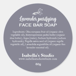 Eenvoudige lavendel Handgemaakte soap Ingredients  Ronde Sticker