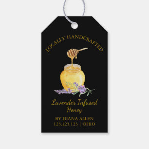 Eenvoudige Lavendel Infusie Honing Hang Label L Zw Cadeaulabel