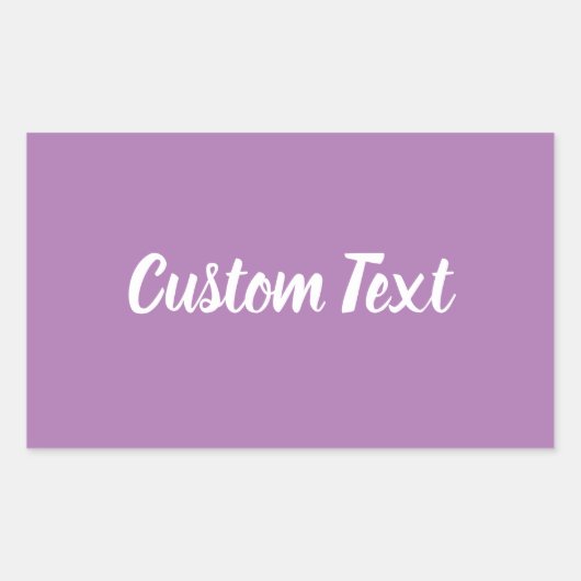 Eenvoudige Lavendel met White Script Text Sjabloon Rechthoekige Sticker (Voorkant)