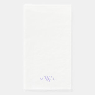 Eenvoudige Lavendel Monogram Huwelijks  Servet