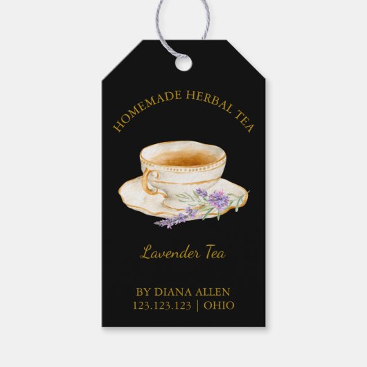 Eenvoudige Lavendel Tea Hang Label Cadeaulabel (Voorkant)