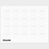 Eenvoudige Lavender Minimalist 2 Monogram Naam Ronde Sticker (Vel)