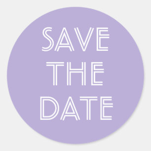 Eenvoudige Lavender sparen de Sticker van de Datum