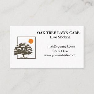 Eenvoudige Lawn Care Landscaping Logo Visitekaartje