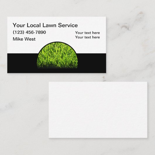 Eenvoudige 'Lawn Services Moderne' Visitekaartjes (Voorkant / Achterkant)