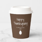 Eenvoudige Leaf Modern Family Thanksgiving Papieren Bekers (Voorkant)